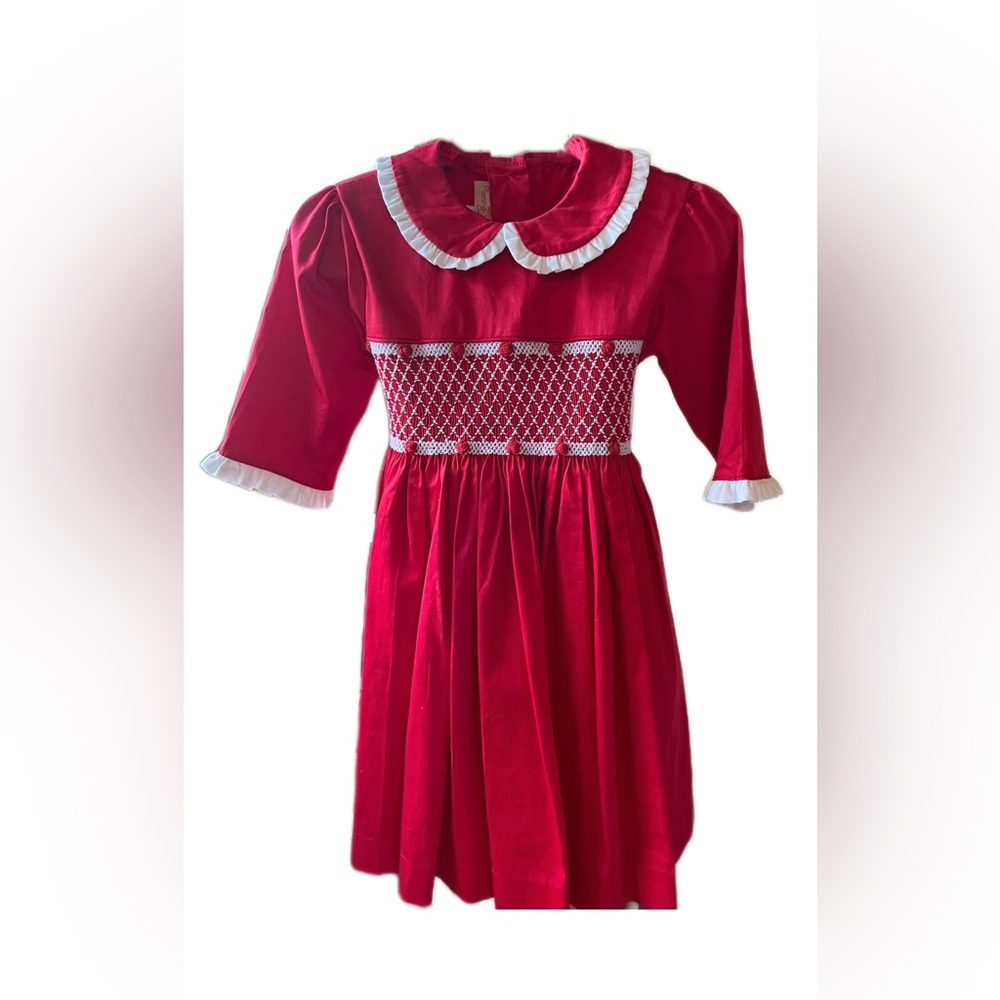 Pomme Cannelle Girl Hand Smoke Dress with White Accents